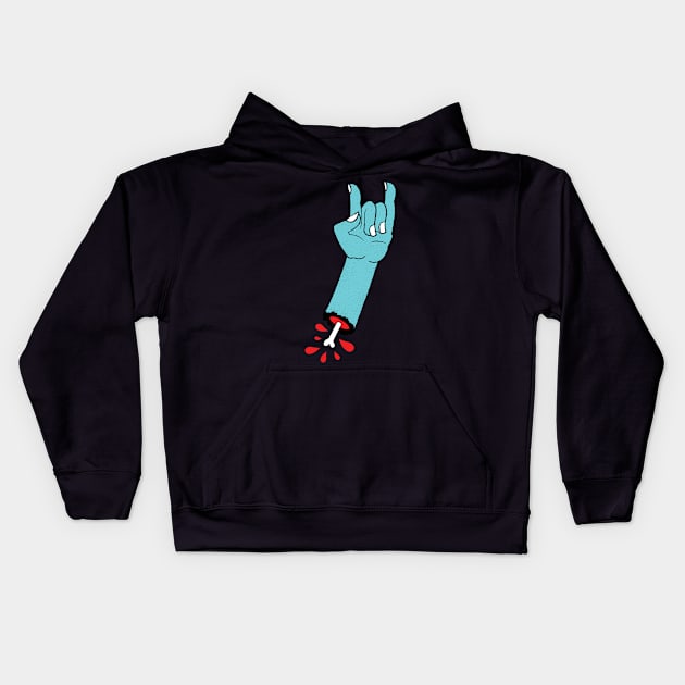 Throw Up Your Horns Kids Hoodie by Cpt. Hardluck